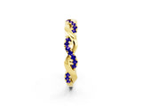 Yellow gold Pavé Round Tanzanite Twist Eternity Band with Shared Prong Setting_20