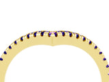 Yellow gold Pavé Round Tanzanite V-Shaped Chevron Band with Shared Prong Setting_10