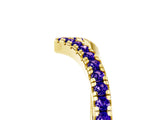 Yellow gold Pavé Round Tanzanite V-Shaped Chevron Band with Shared Prong Setting_11