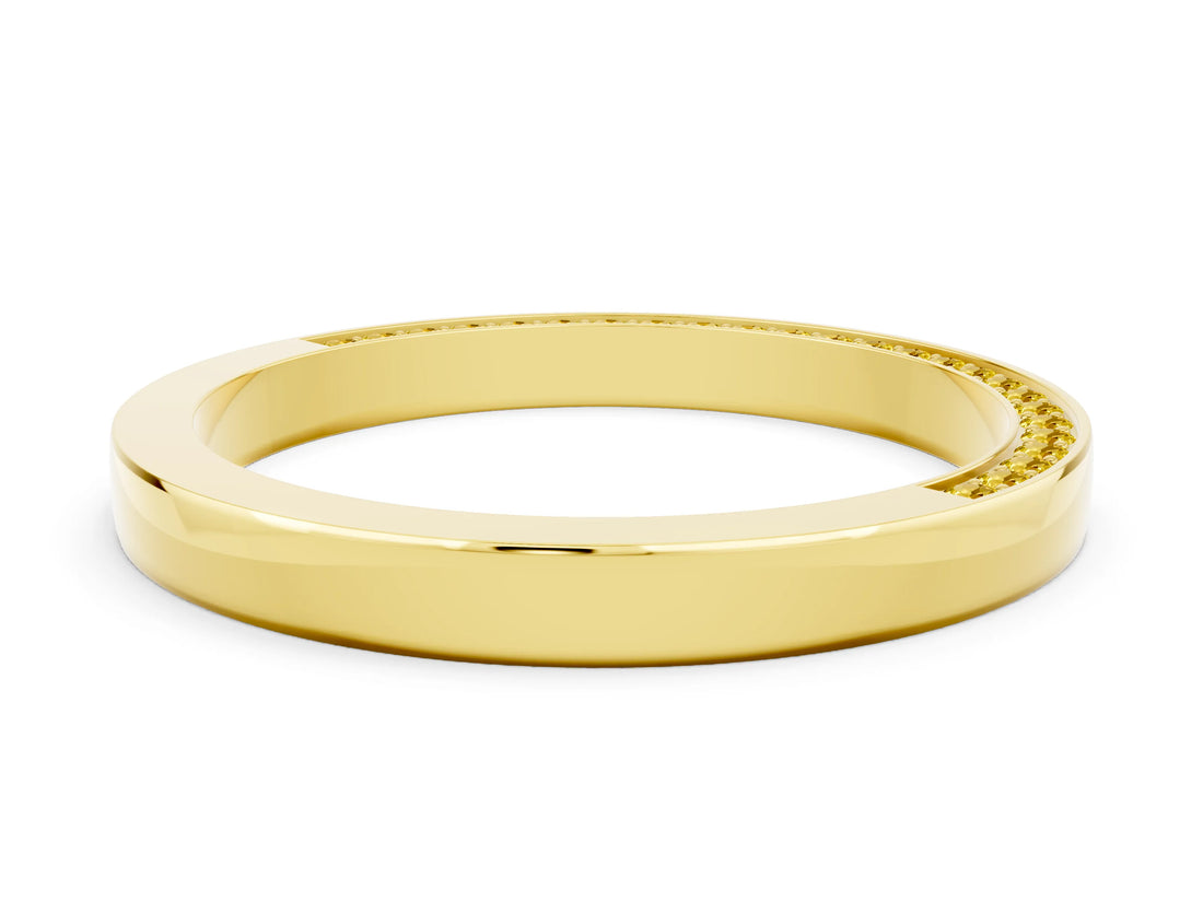 Yellow gold Pavé Round Yellow Sapphire Channel Set Band_18