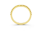 Yellow gold Pavé Round Yellow Sapphire Chevron Band with Shared Prong Setting_21