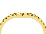 Yellow gold Pavé Round Yellow Sapphire Chevron Band with Shared Prong Setting_22