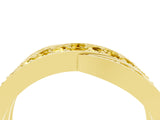 Yellow gold Pavé Round Yellow Sapphire Crossover Band with Bead Prong Setting_10