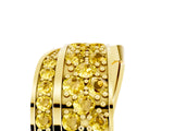 Yellow gold Pavé Round Yellow Sapphire Crossover Band with Bead Prong Setting_11