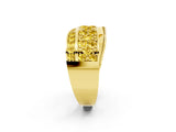 Yellow gold Pavé Round Yellow Sapphire Crossover Band with Bead Prong Setting_8