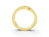 Yellow gold Pavé Round Yellow Sapphire Crossover Band with Bead Prong Setting_9