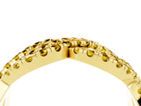Yellow gold Pavé Round Yellow Sapphire Infinity Twist Band with Shared Prong Setting_10