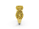 Yellow gold Pavé Round Yellow Sapphire Infinity Twist Band with Shared Prong Setting_8