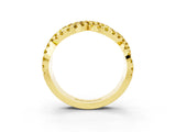 Yellow gold Pavé Round Yellow Sapphire Infinity Twist Band with Shared Prong Setting_9