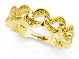 Yellow gold Pavé Round Yellow Sapphire Interlocking Eternity Band with Bezel Prong Setting_7