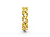 Yellow gold Pavé Round Yellow Sapphire Interlocking Eternity Band with Bezel Prong Setting_8