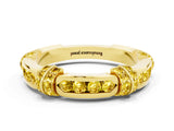 Yellow gold Pavé Round Yellow Sapphire Link Band with Bezel Setting_30