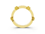 Yellow gold Pavé Round Yellow Sapphire Link Band with Bezel Setting_33