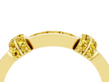 Yellow gold Pavé Round Yellow Sapphire Link Band with Bezel Setting_34