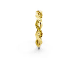 Yellow gold Pavé Round Yellow Sapphire Twist Eternity Band with Shared Prong Setting_32