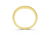 Yellow gold Pavé Round Yellow Sapphire V-Shaped Chevron Band with Shared Prong Setting_21