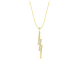 Yellow gold Pavé Set Lightning Bolt Pendant with Round Cut Stones_10