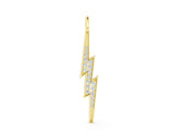Yellow gold Pavé Set Lightning Bolt Pendant with Round Cut Stones_9