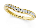 Yellow gold Pavé Set Round Diamond Curved Band with Shared Prong Setting_5