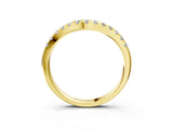 Yellow gold Pavé Set Round Diamond Curved Band with Shared Prong Setting_7