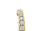 Yellow gold Pavé Set Round Diamond Curved Band with Shared Prong Setting_9