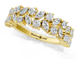 Yellow gold Pave Marquise and Round Diamond Eternity Band with Prong Setting_18