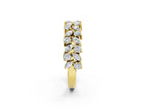 Yellow gold Pave Marquise and Round Diamond Eternity Band with Prong Setting_19