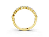Yellow gold Pave Marquise and Round Diamond Eternity Band with Prong Setting_20