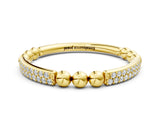 Yellow gold Pave Round Diamond Beaded Band with Shared Prong Setting_4