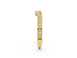 Yellow gold Pave Round Diamond Curved Milgrain Band_4