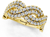 Yellow gold Pave Round Diamond Infinity Twist Band with Shared Prong Setting_41