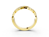 Yellow gold Pave Round Diamond Infinity Twist Band with Shared Prong Setting_43