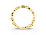 Yellow gold Pave Round Diamond Interlocking Eternity Band with Bezel Prong Setting_26