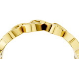 Yellow gold Pave Round Diamond Interlocking Eternity Band with Bezel Prong Setting_27