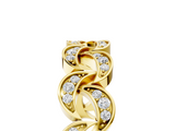 Yellow gold Pave Round Diamond Interlocking Eternity Band with Bezel Prong Setting_28