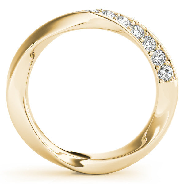Yellow gold Pave Round Diamond Twist Band 2