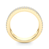 Yellow gold Pave Round and Baguette Diamond Eternity Band with Channel and Prong Setting 1