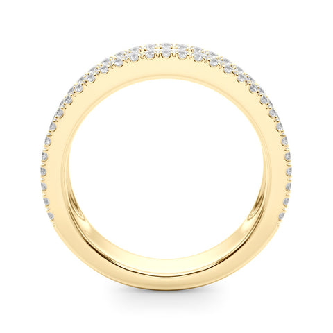 Yellow gold Pave Round and Baguette Diamond Eternity Band with Channel and Prong Setting 1