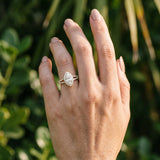 Yellow gold Pave Split Shank Halo Marquise Cut Prong Set Ring_6