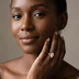 Yellow gold Pave Split Shank Halo Marquise Cut Prong Set Ring_7