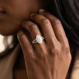 Yellow gold Pave Split Shank Halo Marquise Cut Prong Set Ring_8