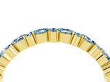 Yellow gold Pear & Round Aquamarine Wedding Band_10