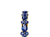 Yellow gold Pear & Round Blue Sapphire Wedding Band_11
