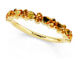 Yellow gold Pear & Round Citrine Wedding Band_7