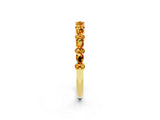 Yellow gold Pear & Round Citrine Wedding Band_8