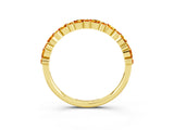Yellow gold Pear & Round Citrine Wedding Band_9
