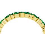 Yellow gold Pear & Round Emerald Wedding Band_10