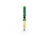 Yellow gold Pear & Round Emerald Wedding Band_8