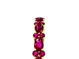 Yellow gold Pear & Round Garnet Wedding Band_11