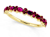Yellow gold Pear & Round Garnet Wedding Band_7